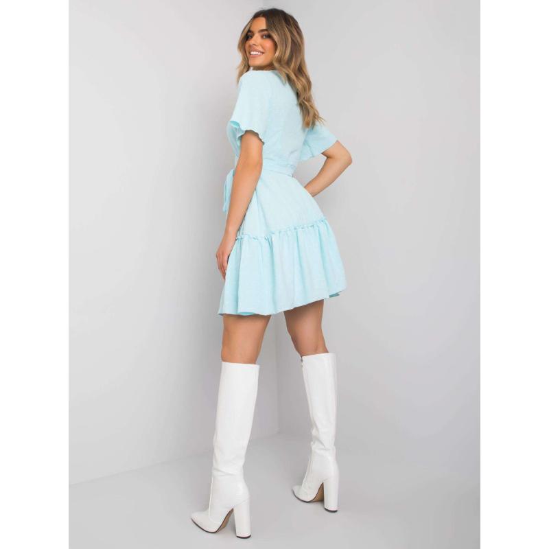 Dámske volánové šaty LACHELLE svetlo modré