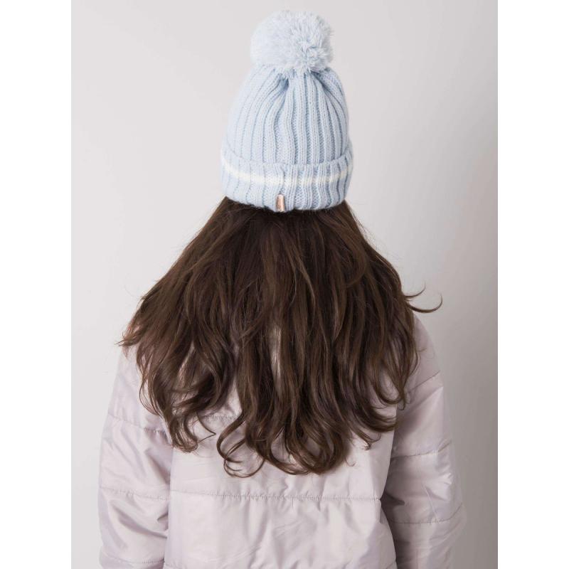 Dámská čepice s bambulí světle modrá 