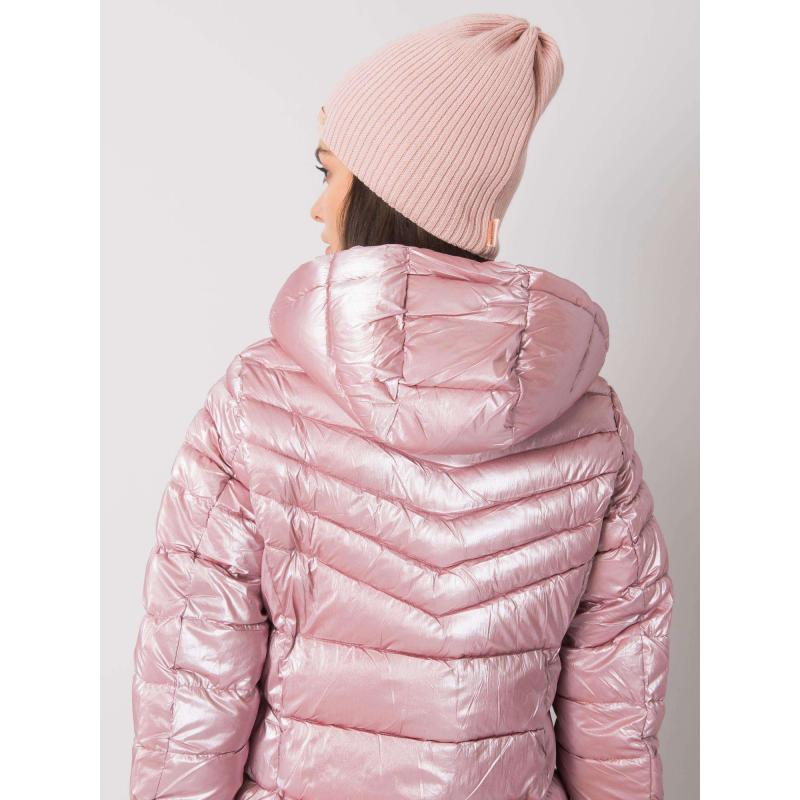 Női pomponos sapka világos rózsaszín