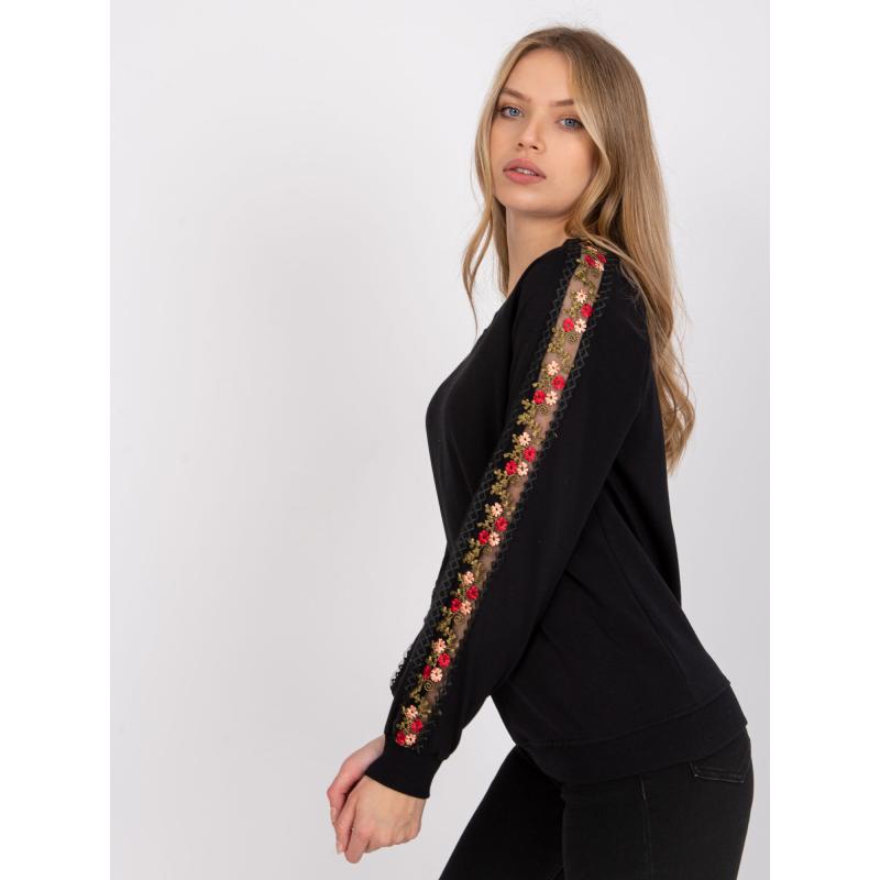 Dámská mikina s ozdobnými rukávy Adana RUE PARIS černá 