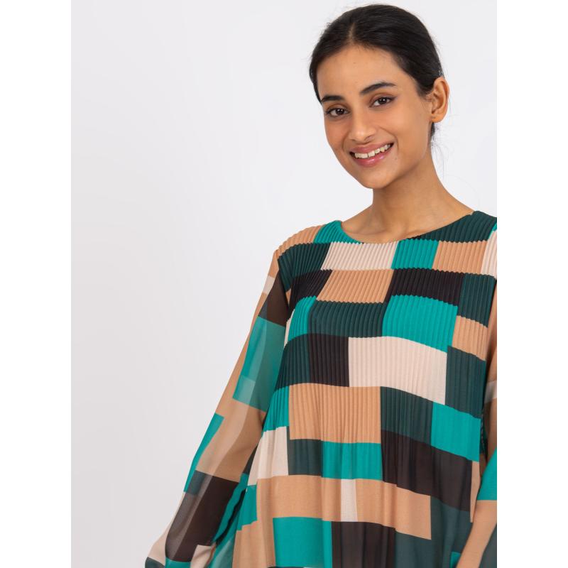 Női mintás blúz GABRIELLA zöld-bézs