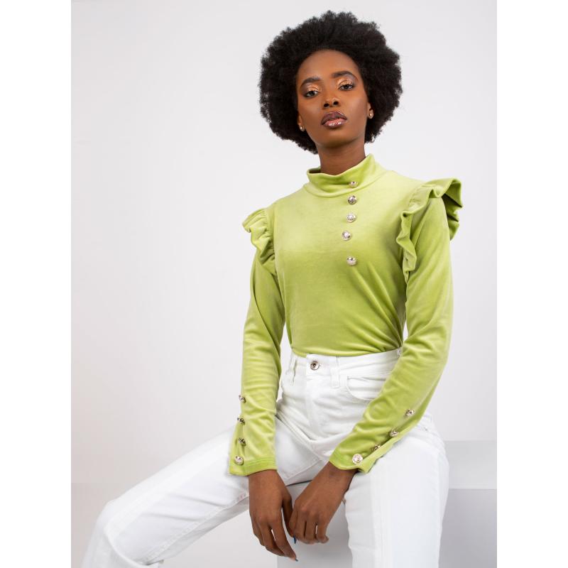Női blúz fodrokkal a vállakon CAPRI világoszöld