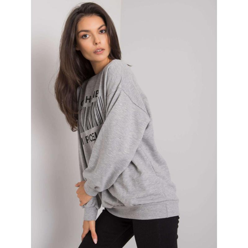 Női nyomtatott pulóver BASILE szürke