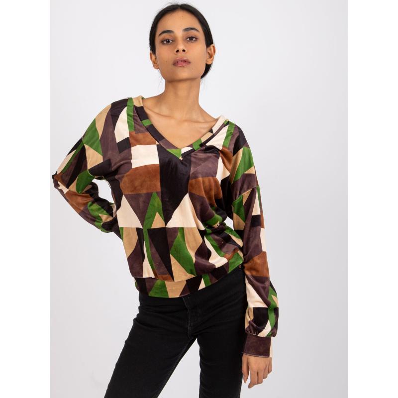 Dámská halenka vzorovaná LILIANA hnědo-khaki 