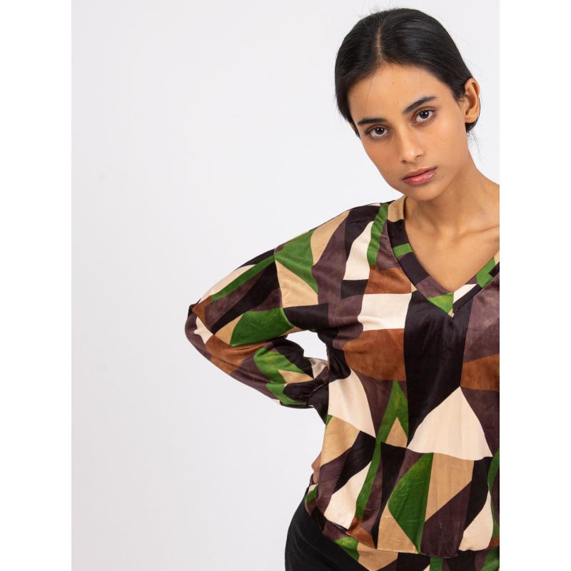 Dámská halenka vzorovaná LILIANA hnědo-khaki 