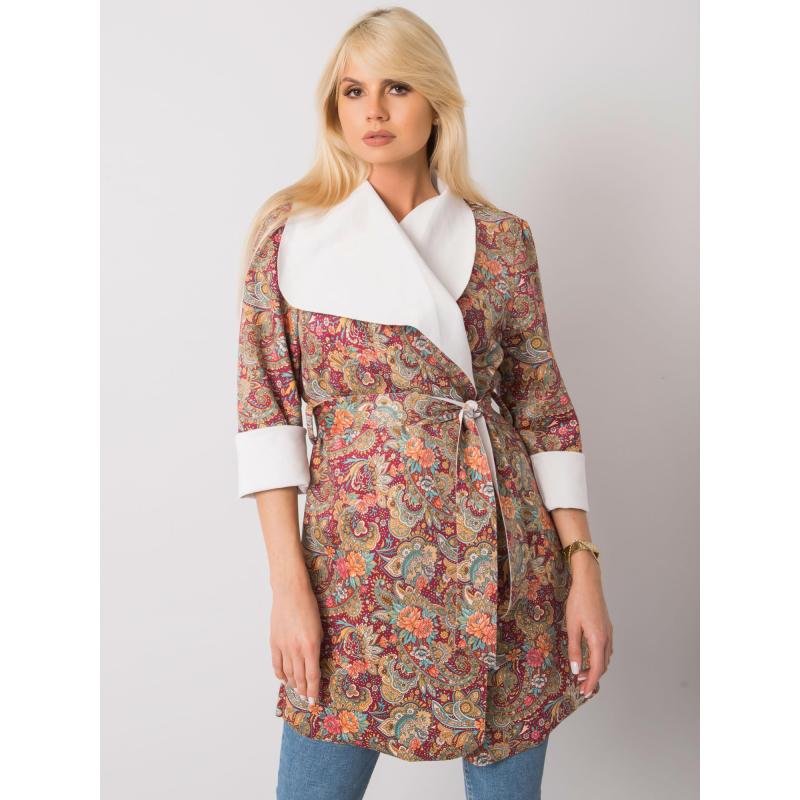 Dámský  vzorovaný kabát AGGIE bordó