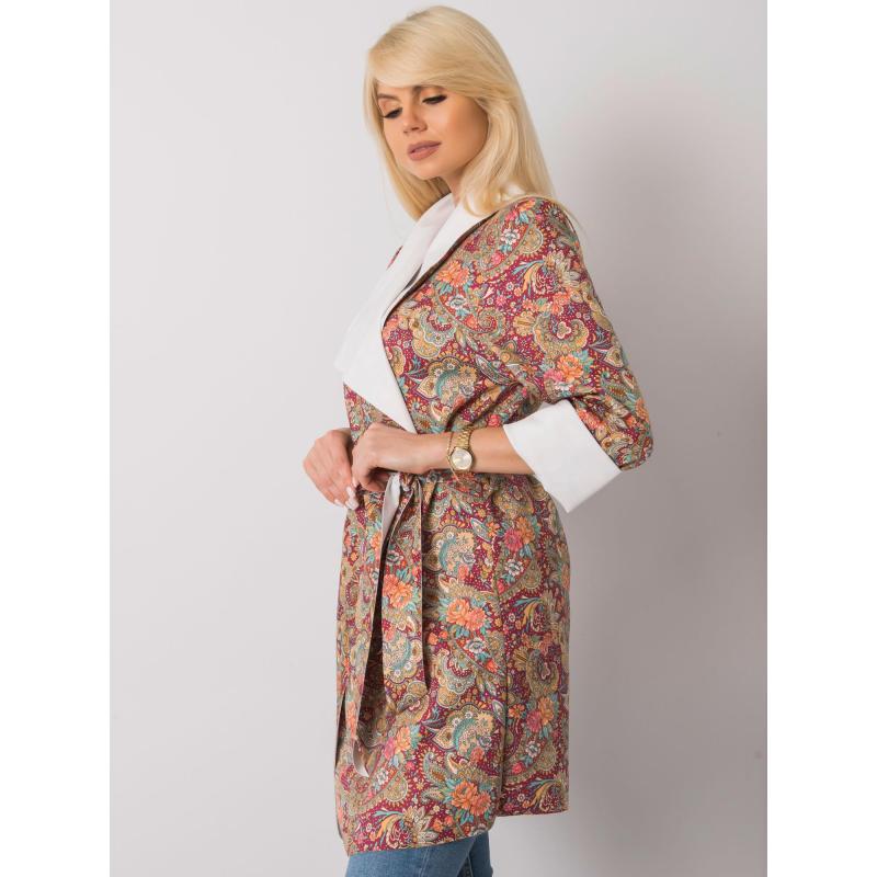 Dámský  vzorovaný kabát AGGIE bordó