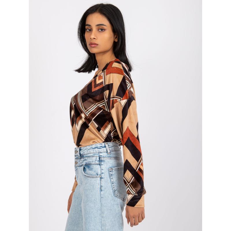 Dámská halenka vzorovaná EMMA hnědobéžová 