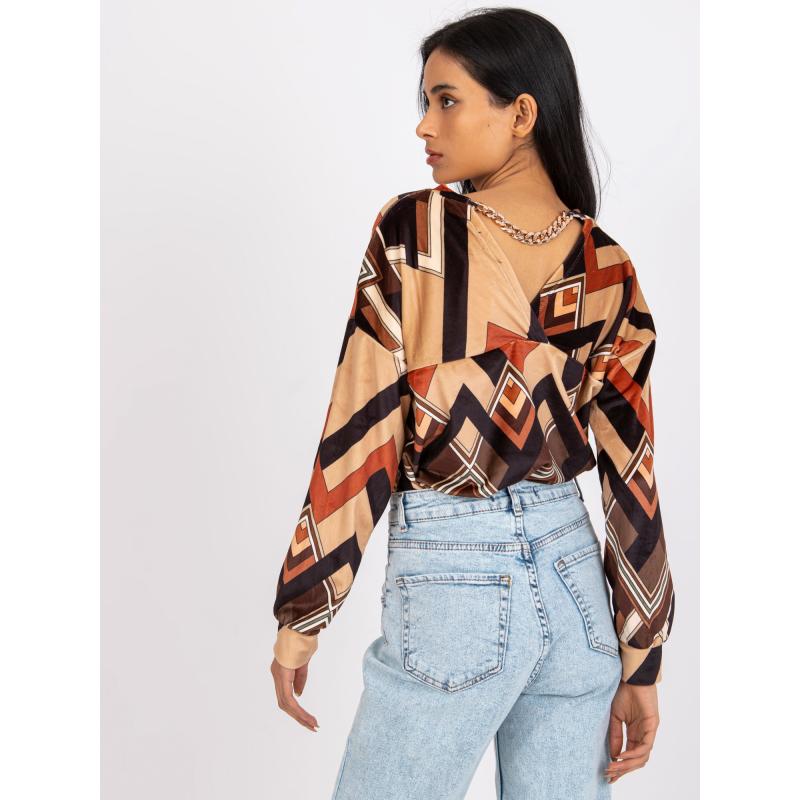 Dámská halenka vzorovaná EMMA hnědobéžová 