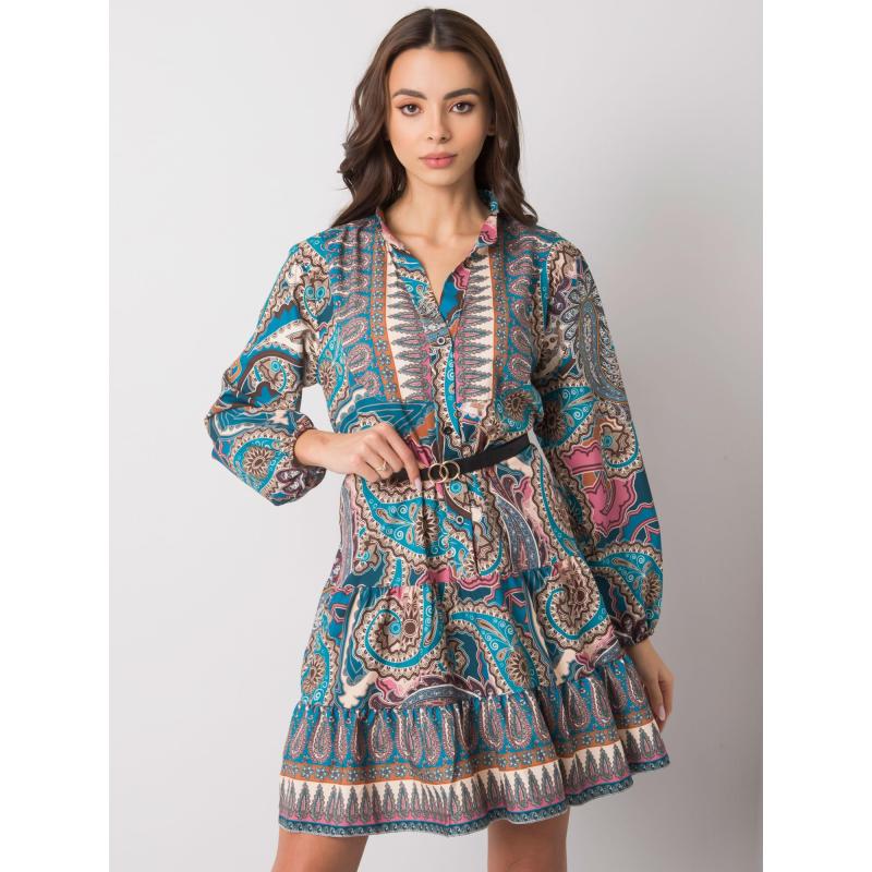 Dámské šaty s potiskem MILAH modré