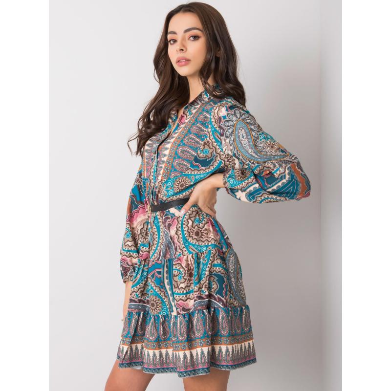 Dámské šaty s potiskem MILAH modré