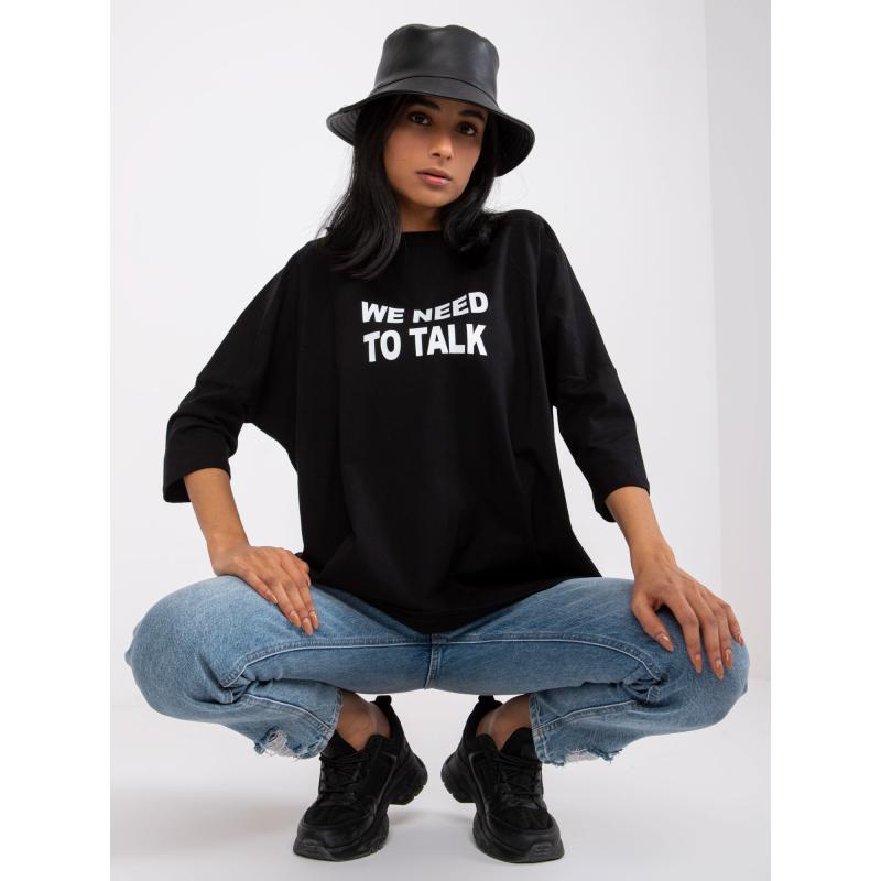 Női blúz Olivia mintás RUE PARIS fekete