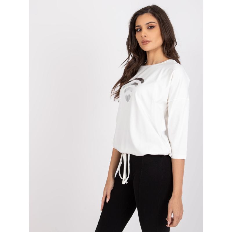 Női nyomtatott blúz Domenica RUE PARIS ecru színben