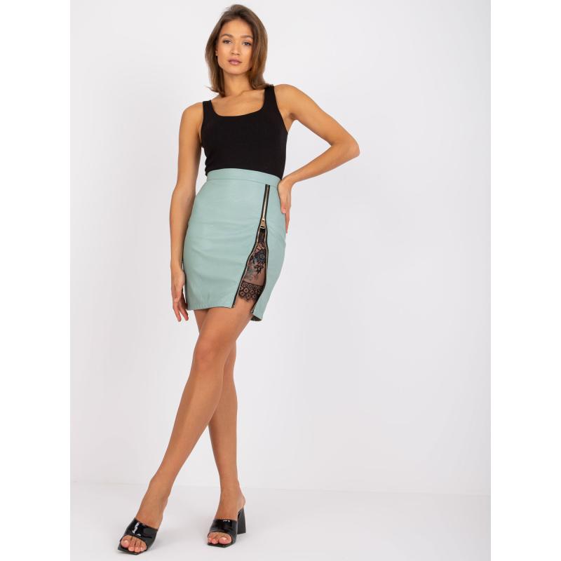Dámská sukně s vysokým pasem mini LACEY mátově zelená 