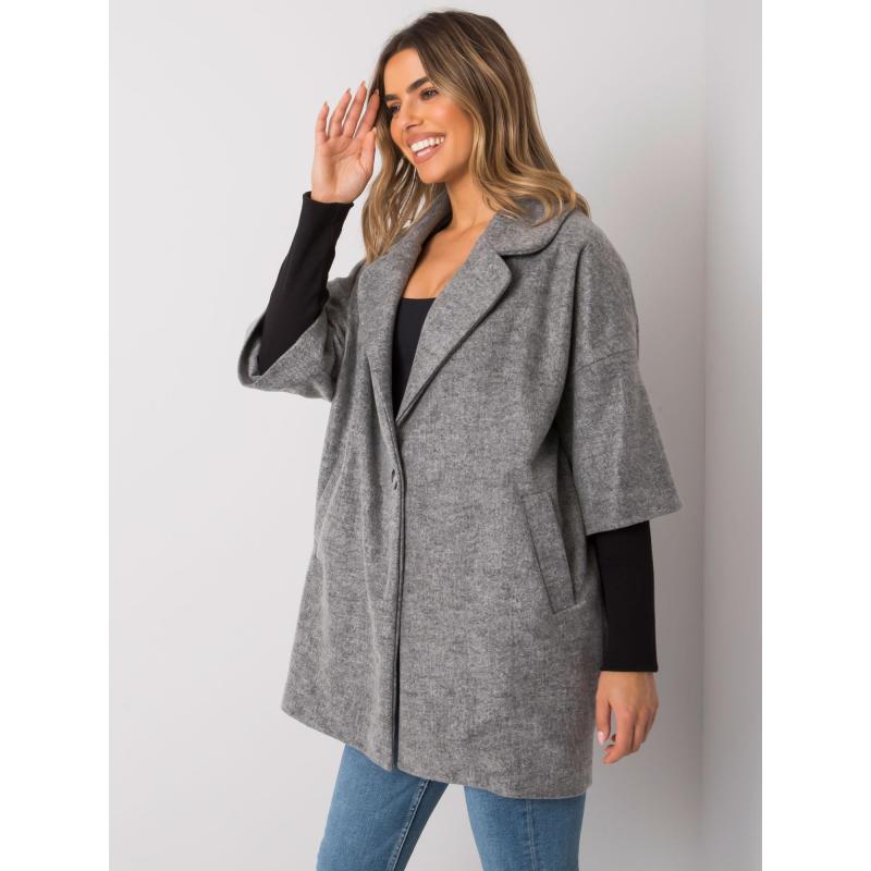 Dámský volný kabát Aliz RUE PARIS šedý