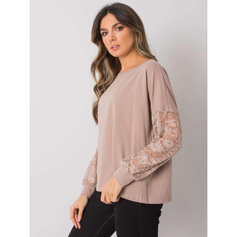 Női blúz csipkével Shantelle RUE PARIS RUE PARIS sötét bézs színű