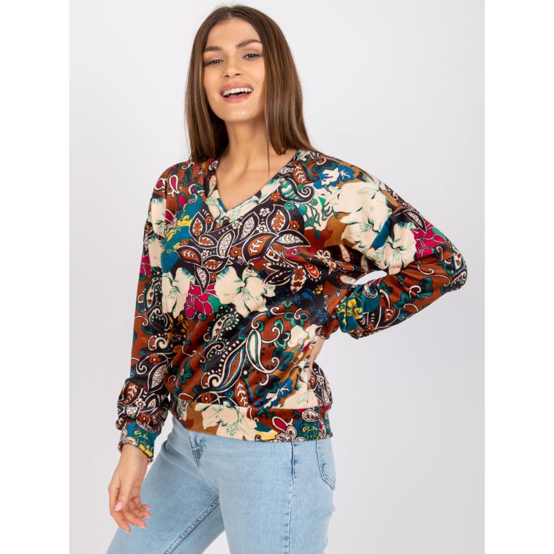 Dámská halenka s potiskem RUBY hnědá 