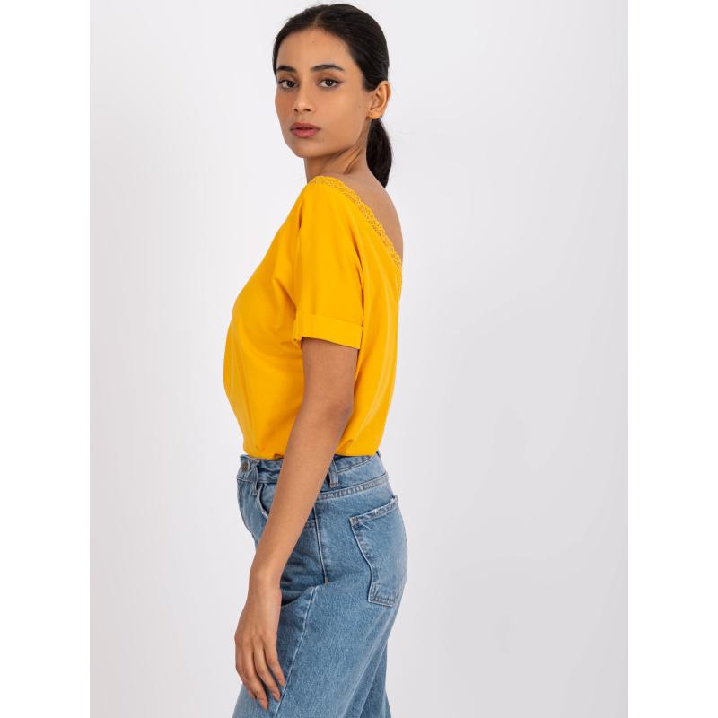 Dámská halenka s výstřihem na zádech Salma RUE PARIS světle oranžová 