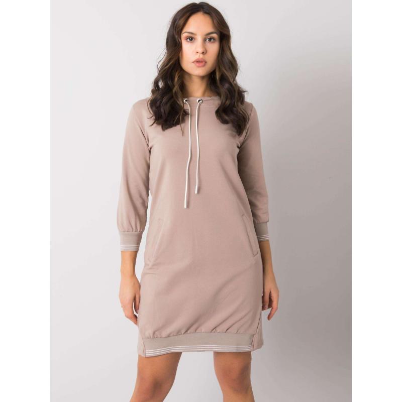 Dámske bavlnené šaty Sinead RUE PARIS tmavo béžové