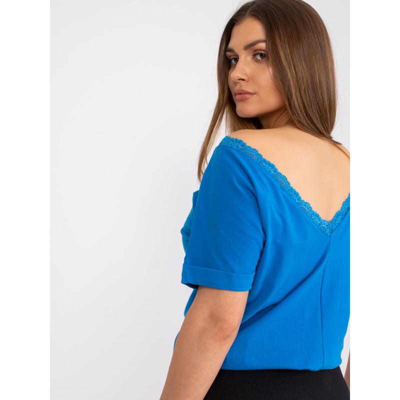 Dámská halenka s výstřihem na zádech Salma RUE PARIS tmavě modrá 