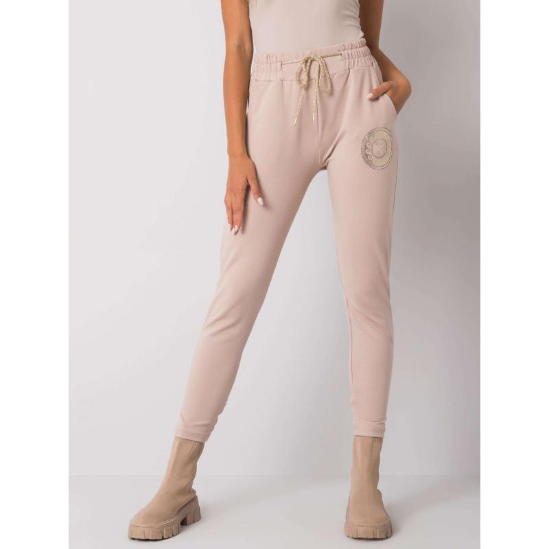 Dámské tepláky s potiskem LARISSA béžové