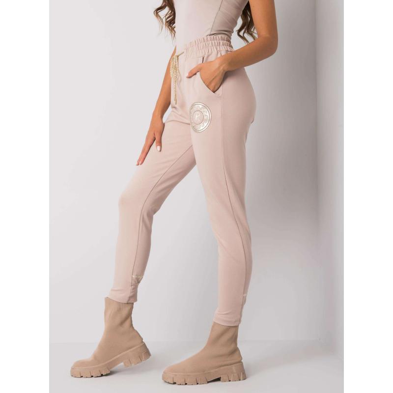 Dámské tepláky s potiskem LARISSA béžové