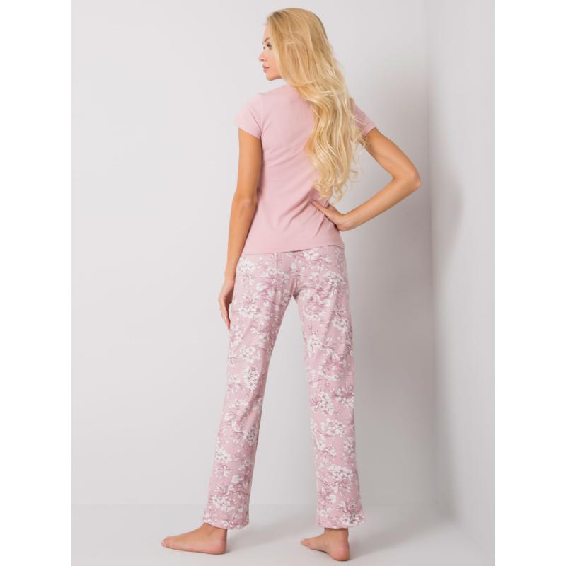 Női mintás pizsama DIANE világos rózsaszín