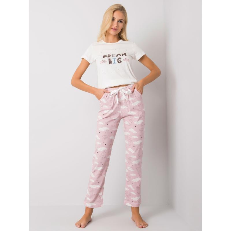 Dámské pyžamo s potiskem dvoudílné ASIF bílé 