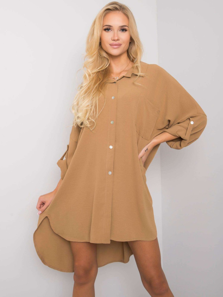 Dámske oversize šaty ELARIA dark beige
