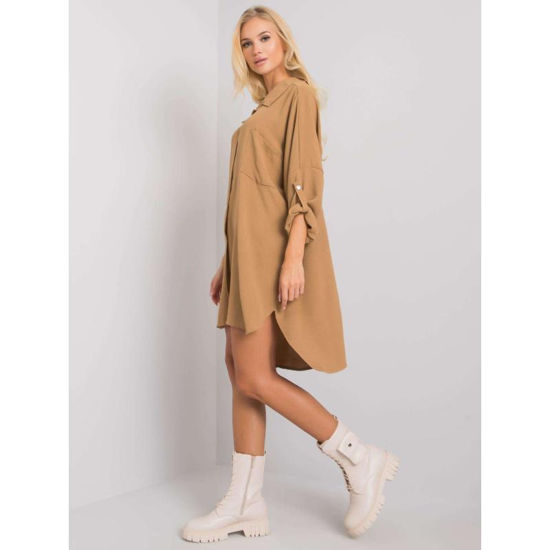 Női oversize ruha ELARIA sötétbézs sötét bézs