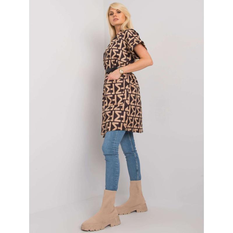 Dámský kabát s pruhem ADELLE béžový