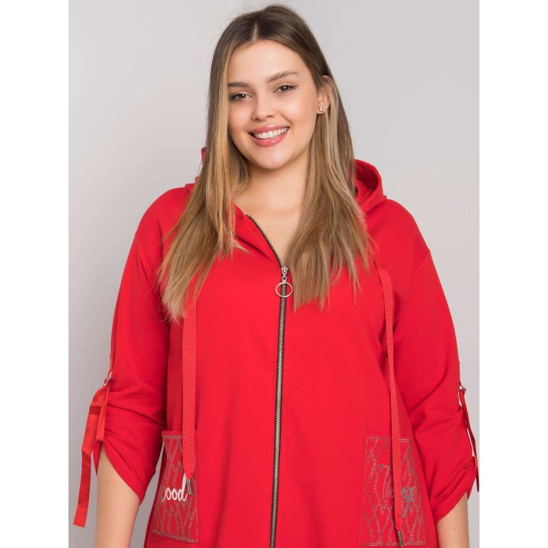 Dámská mikina na zip plus size ZURICH červená