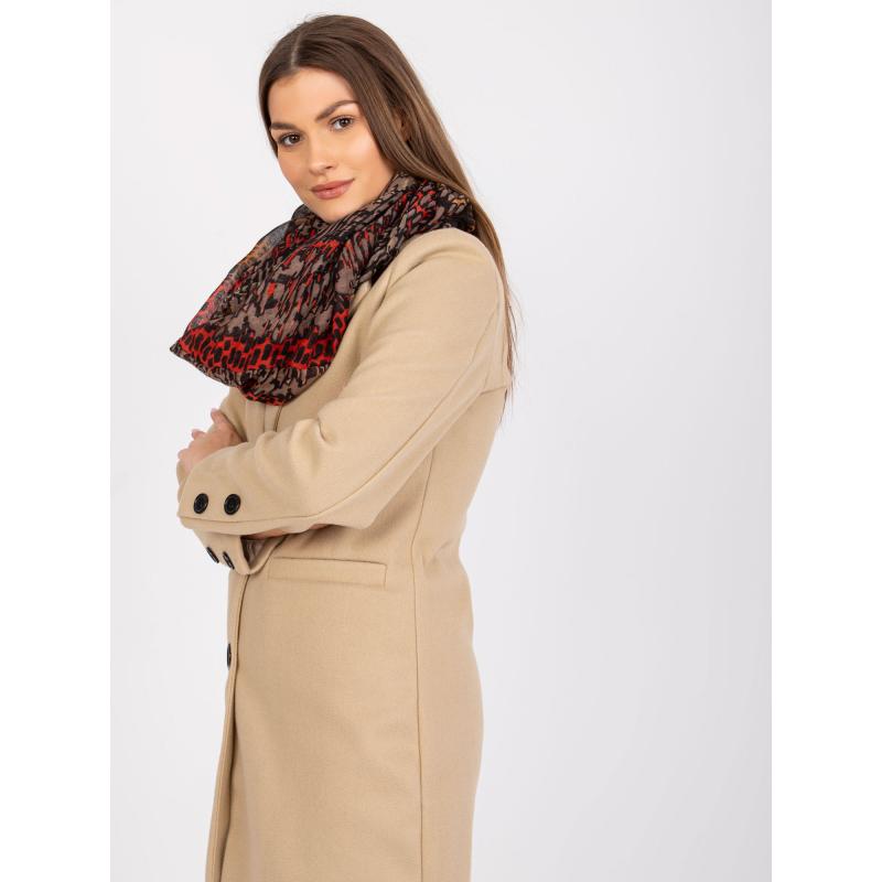 Női nyomtatott sál ANORA bézs/narancs