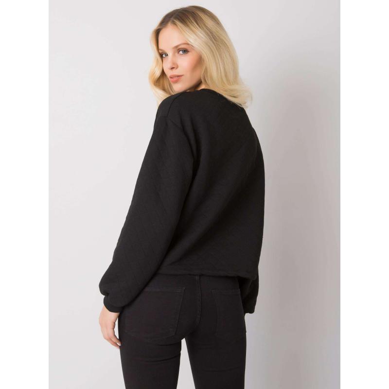Női steppelt kapucnis pulóver KERSTINE fekete