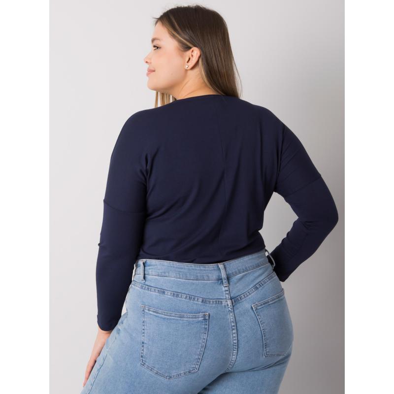 Dámská halenka hladká plus size ELISA námořnicky modrá