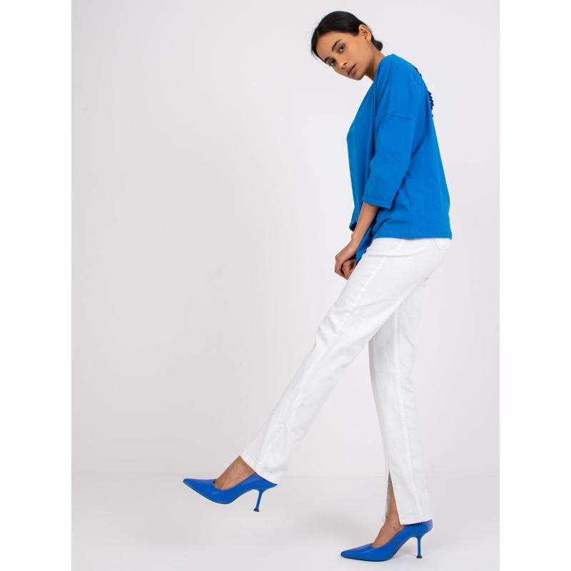 Dámská halenka s krajkou Sylvie RUE PARIS tmavě modrá