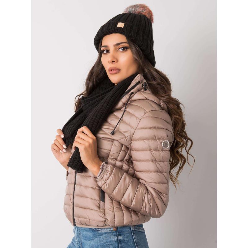 Dámský set s čepicí a šálou Rubby RUE PARIS černý 