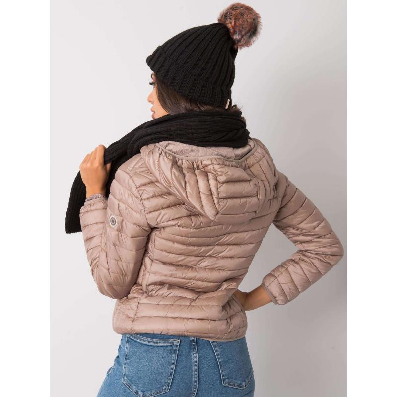 Dámský set s čepicí a šálou Rubby RUE PARIS černý 