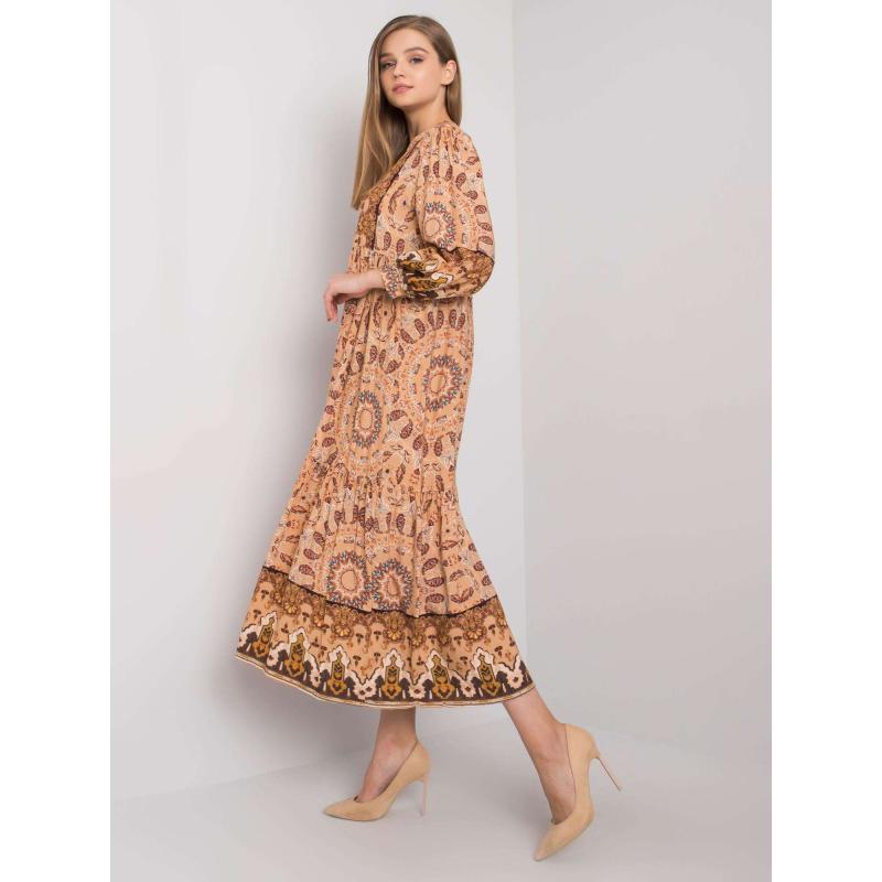 Női etnikai mintás ruha Marcy OCH BELLA bézs bézs