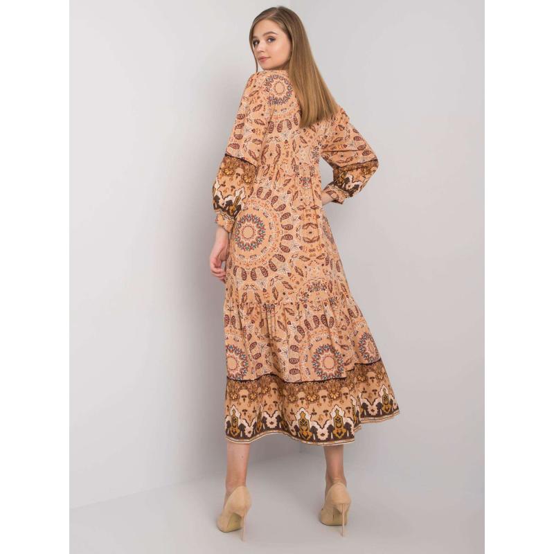 Női etnikai mintás ruha Marcy OCH BELLA bézs bézs