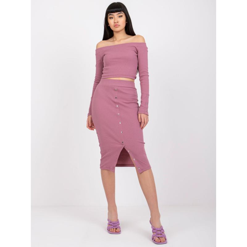 Dámský komplet se sukní Lina RUE PARIS růžový