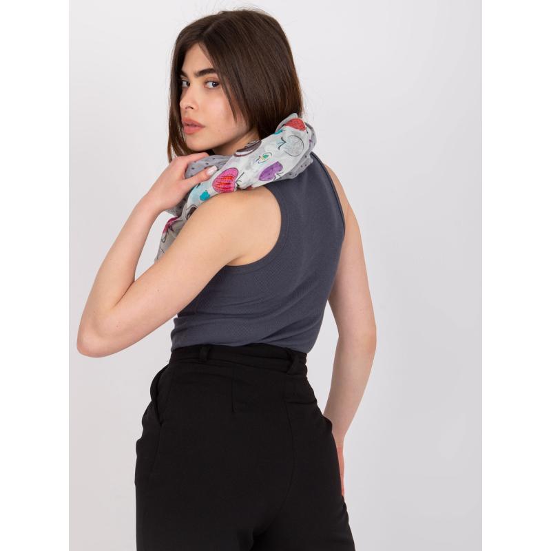 Dámska šatka s potlačou BILLY biela a sivá