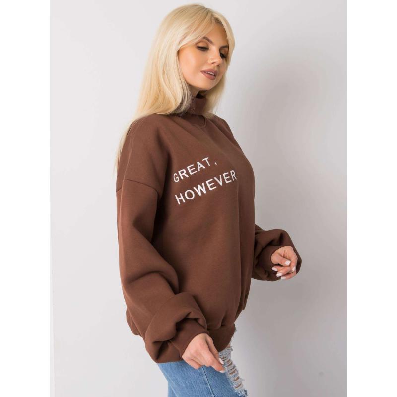 Női oversize kapucnis pulóver KELLY barna