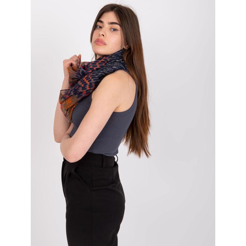 Női nyomtatott sál VAN navy és narancs színben