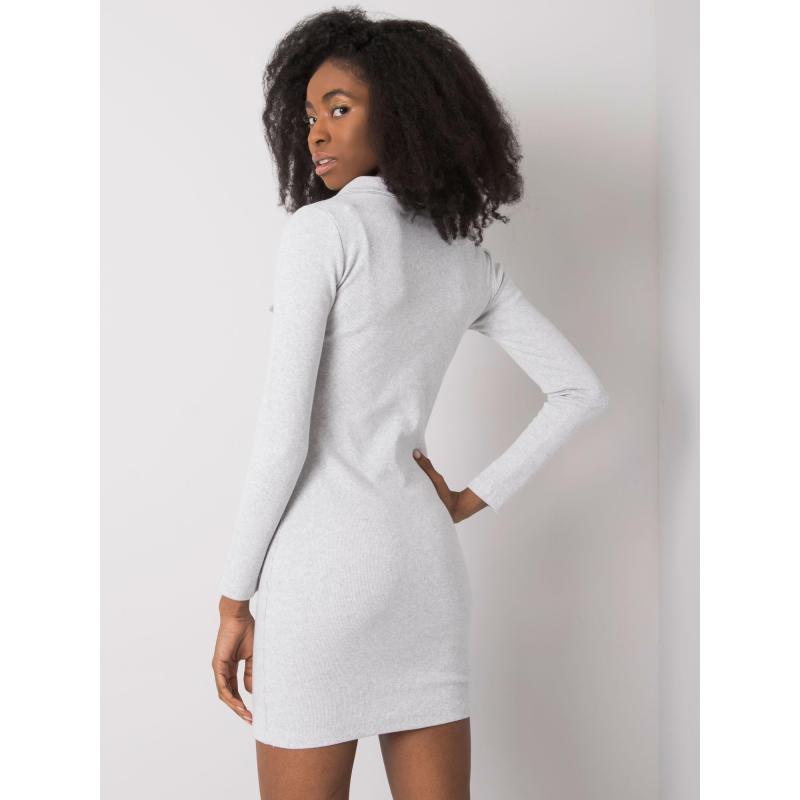 Női csíkos ruha Mila RUE PARIS világos szürke