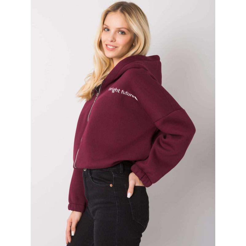 Dámská mikina s kapucí vyšívaná Michelle RUE PARIS bordó 
