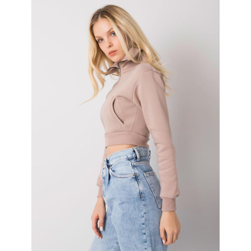 Dámská mikin krátká Ann RUE PARIS tmavě béžová 