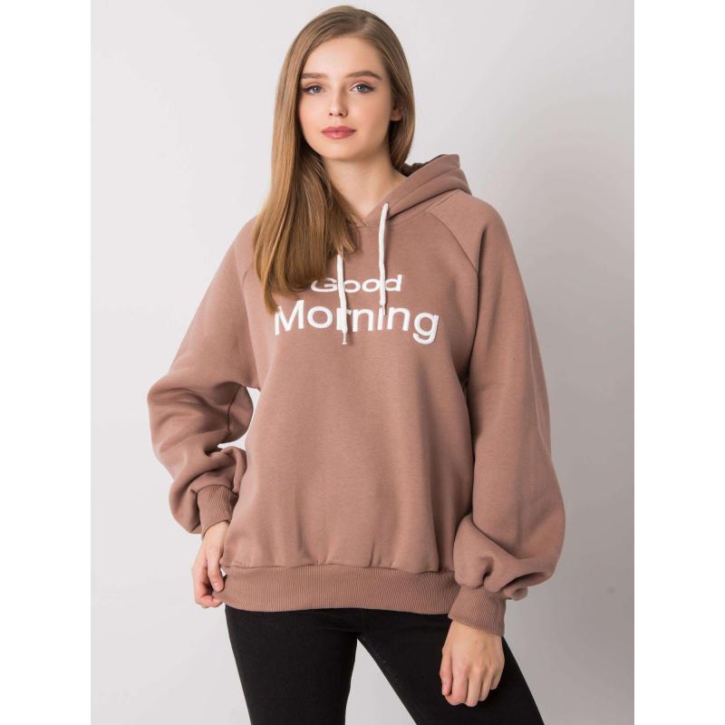Dámská mikina s kapucí oversize ALICE světle hnědá  