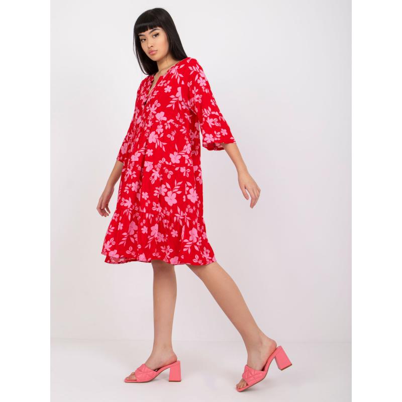 Dámské šaty květinové  Pola SUBLEVEL červené