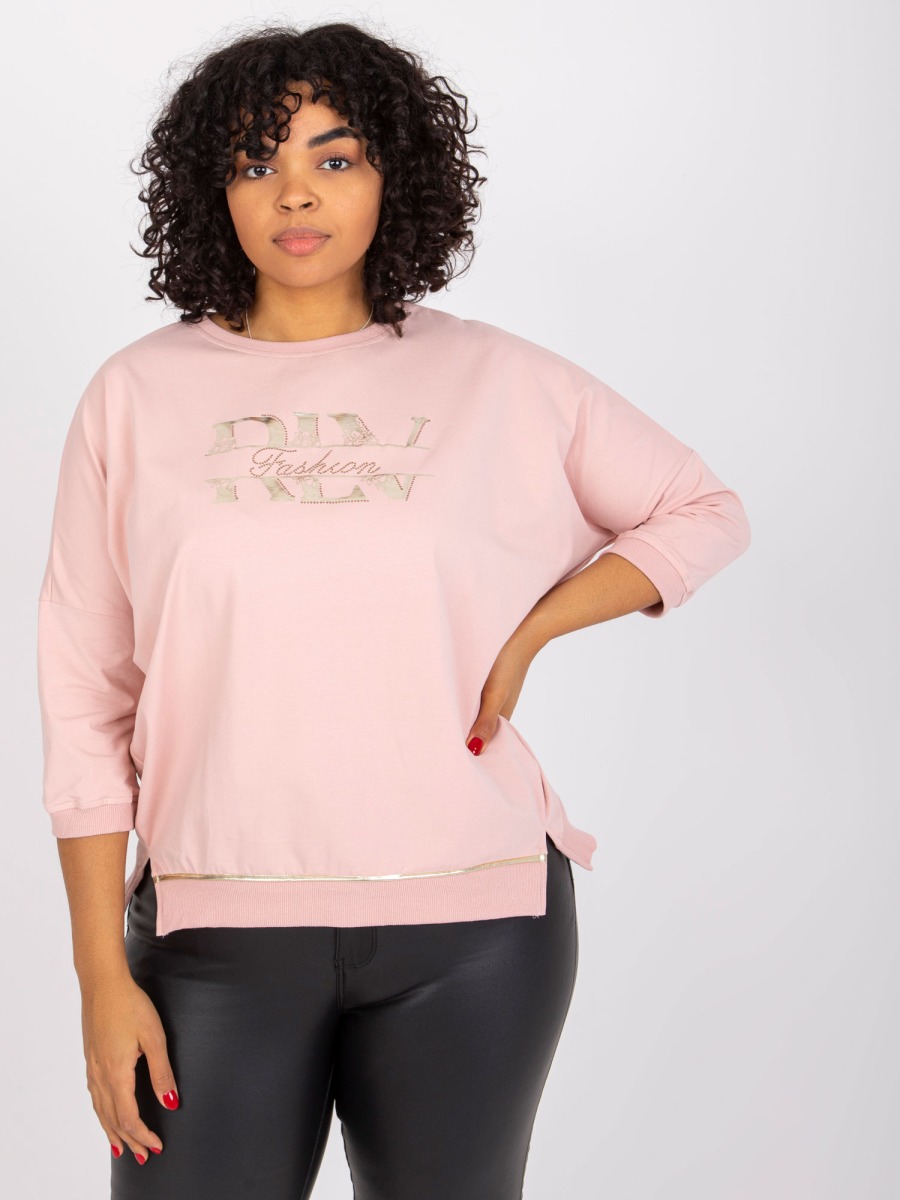 Dámská halenka s potiskem  plus size CORDELIA růžová